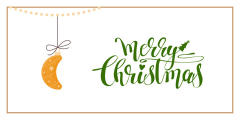 Christmas and New Year Greeting Horizontal Card or Invitation Template. Vintage Elegant Decoration Illustration. Happy Merry Xmas Greeting Party Banner Design background. 