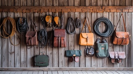 horse set. equipment, accessories, outfit for horseback riding, horseshoe and bridle