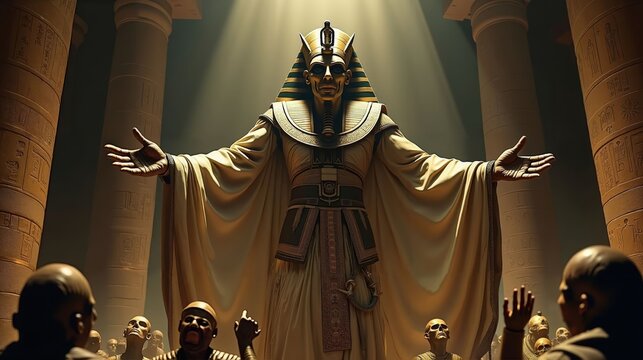 Amon Ra, The Cursed Pharaoh Commanding Necromantic Forces in His Burial Chamber