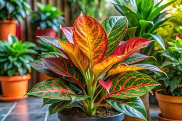 The vibrant Aglaonema Rainbow plant, with its colorful foliage, brings brightness to any indoor space, making it an ideal home decor accent for lively environments.