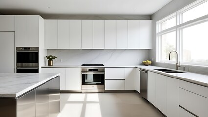 Fototapeta premium Transform your minimalist kitchen with our elegant pitcher, designed to complement contemporary interiors and add a touch of sophistication.