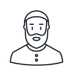 Muslim man Line icon. Male faceless avatar vector illustration.
