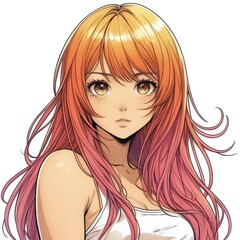 Chica Manga, estilo comic, en color.