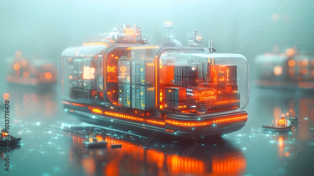 Aufkleber innovative and streamlined cargo container ships equipped with cutting edge propulsion systems navig