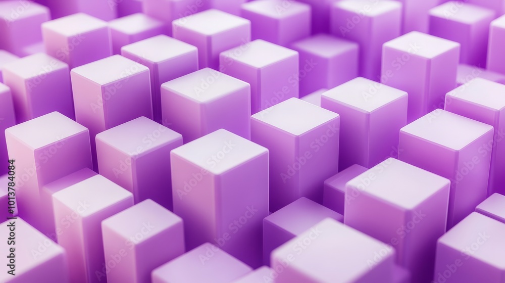 Aufkleber abstract geometric purple cubes pattern, modern 3d backdrop. minimalist design and creativity concep