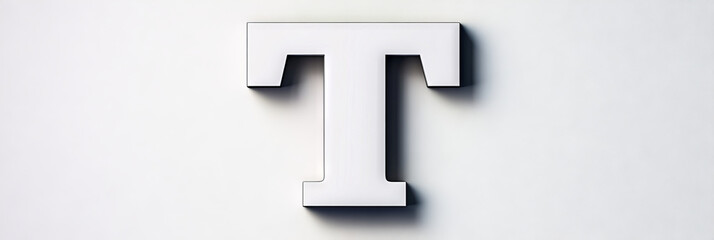 A close-up of the letter T in a bold, white font.