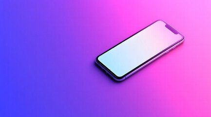 Modern Smartphone on Pink Gradient Background