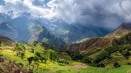 Obraz premium A breathtaking mountain vista in a lesser-known region, waiting to be discovered by adventurous travelers