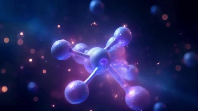 A network of molecules and atoms . macro molecule chemical structure, polymerization process or plastic manufacturing