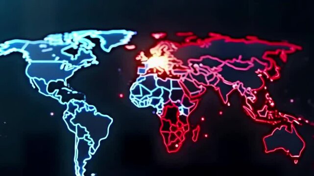 world map global business concept Abstract technology background with digital connecting data on planet. Map Earth of dots