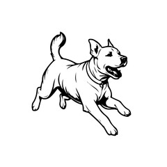 Jumping Dog Vector Illustration - Running Canine in Action