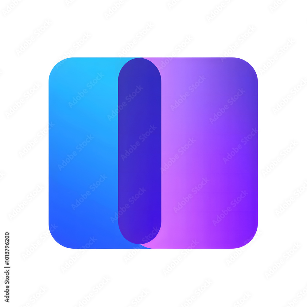 Fototapete vector flat style, simple clean lines illustration design of two long rectangular buttons in blue an
