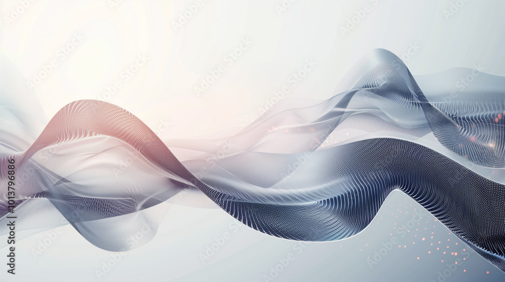 Poster abstract grey poster with dynamic, flowing waves, representing a technology network. modern, sleek d