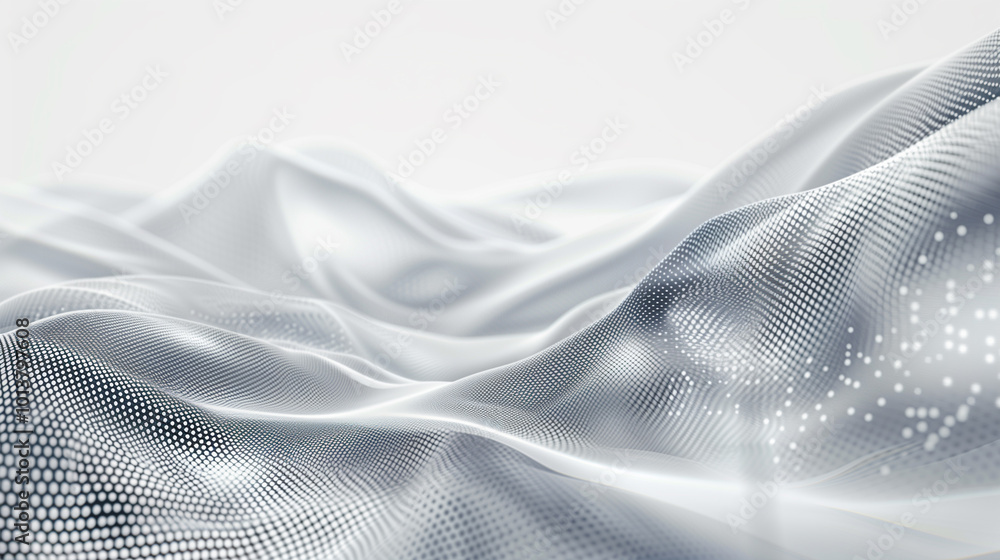 Poster abstract grey poster with dynamic, flowing waves, representing a technology network. modern, sleek d