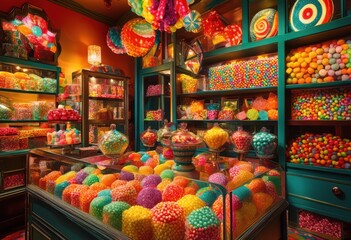 Fototapeta premium vibrant candy showcase highlighting colorful patterns textures playful display flavorful confections, rainbow, lgbtq, lgbt, pride, love, equality, sweets