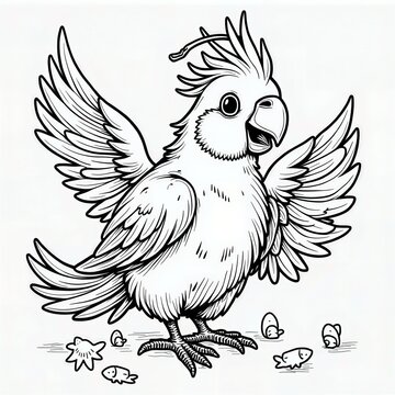 white cockatoo bird with open wings clip art preview