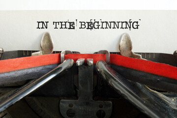 Short story is shown using the text In the beginning