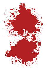 splatter of blood on white potrait background