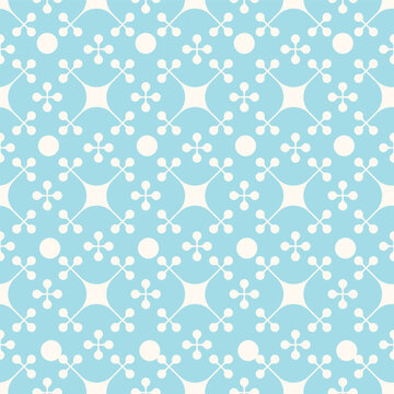 Blue Pastel Vintage Googie Mid Century Modern Classic Abstract Geometric Seamless Vector Repeat Pattern