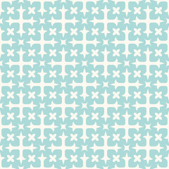 Pastel Yellow Teal Flower Abstract Geometric Seamless Vector Repeat Pattern