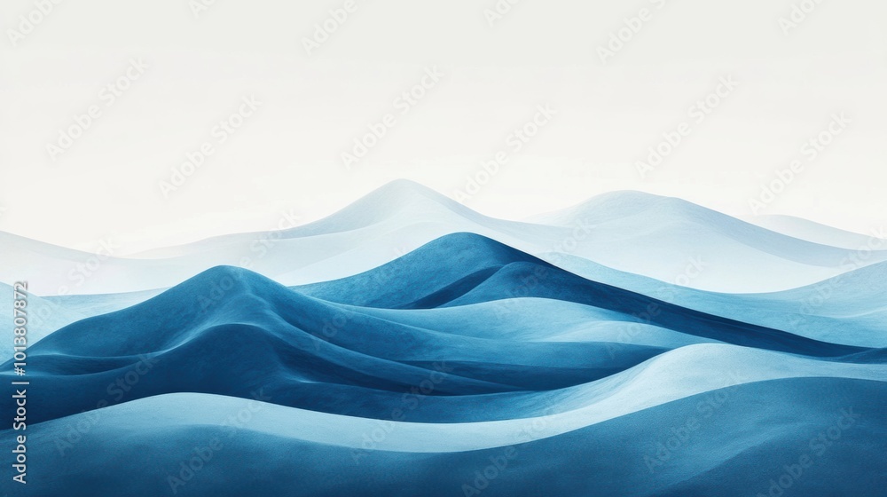Poster geometric mountain abstract, a minimalist depiction of mountain ranges with clean lines and shapes, 