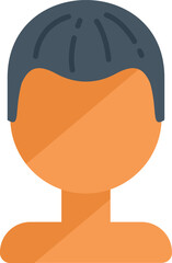 This minimal vector illustration icon features a man sporting a short hairstyle