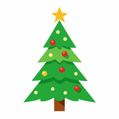 christmas tree vector on white
