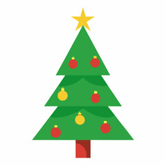 christmas tree vector on white