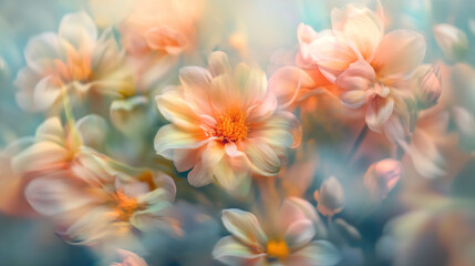 Fototapeta premium Background with beautiful blooming flowers, motion blur effect