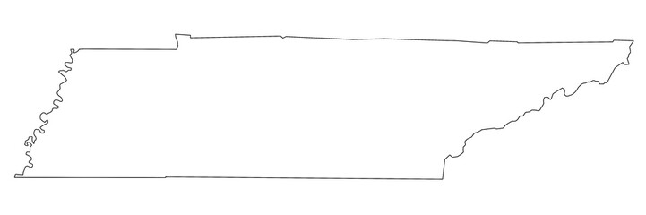 Obraz premium High detailed illustration map - Tennessee State Map