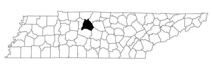 Map of Davidson County in Tennessee state on white background. single County map highlighted by black colour on Tennessee map. UNITED STATES, US.