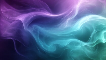 Fototapeta premium A vibrant abstract composition featuring swirling waves of purple, teal, and cyan, evoking a sense of fluidity and motion.