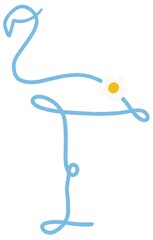 Blue line and daisy flower