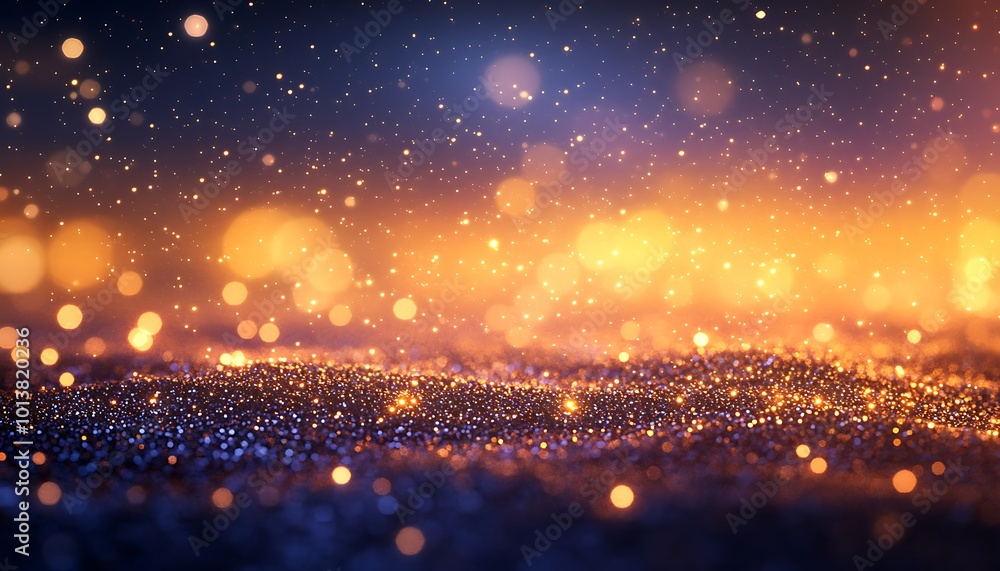 Aufkleber A mesmerizing abstract image of sparkling particles against a vibrant gradient background, evoking a sense of depth and magic.