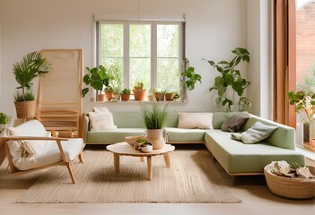 Naklejka premium Modern living room with fireplace