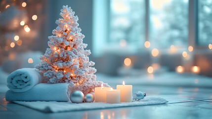Simple Spa Christmas Tree Background
