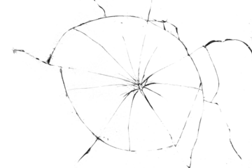 Texture of broken glass on a transparent background