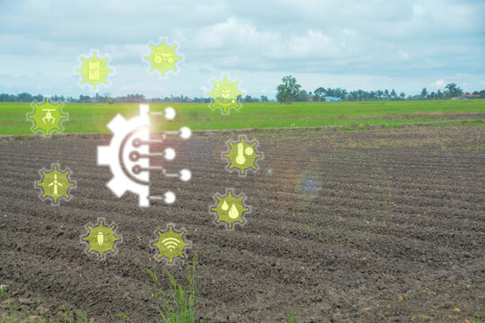 The image showcases the intersection of technology and agriculture, demonstrating how innovation can improve farming practices and ensure food security.
