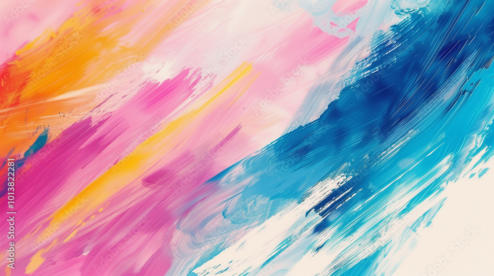 Poster colorful abstract background featuring vibrant brush strokes, creating a dynamic and artistic design
