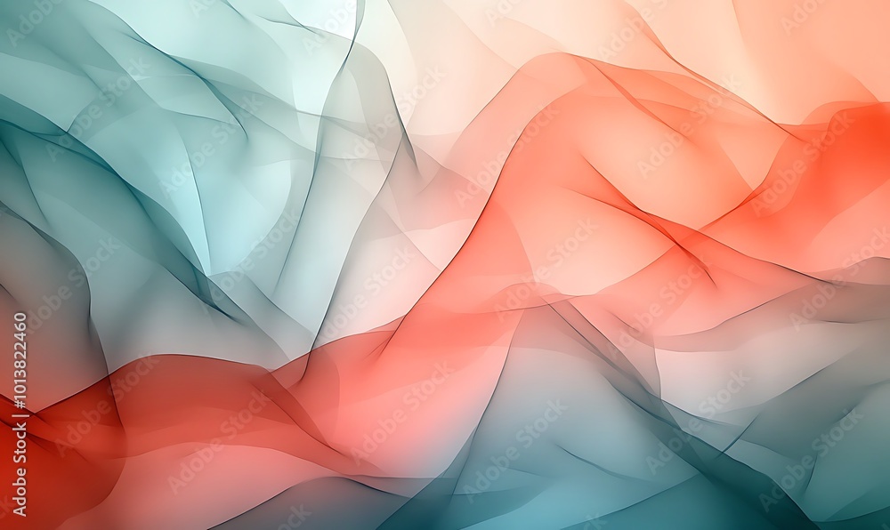 Poster A soft, abstract pattern with flowing waves of red, blue, and white hues, creating a soothing and dynamic visual effect.