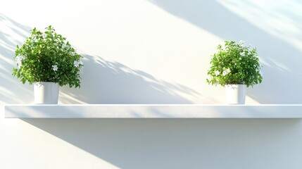 Obraz premium A minimalist balcony window with one or two simple flower vases, sunlight streaming through, highlighting the elegant, modern decor.