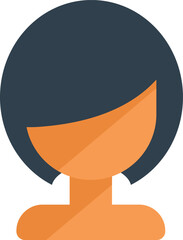 Female avatar icon showing the head and shoulders of a person with dark hair