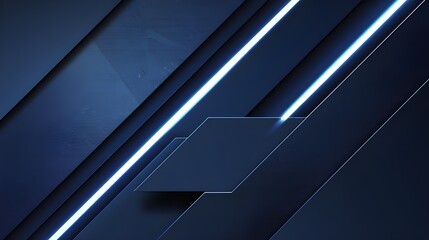 Obraz premium Abstract Blue Geometric Background with Glowing Lines