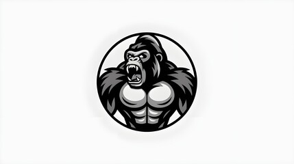 Powerful Gorilla Mascot Logo Design