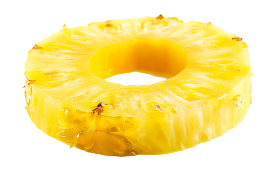 slice of pineapple isolated on transparent background