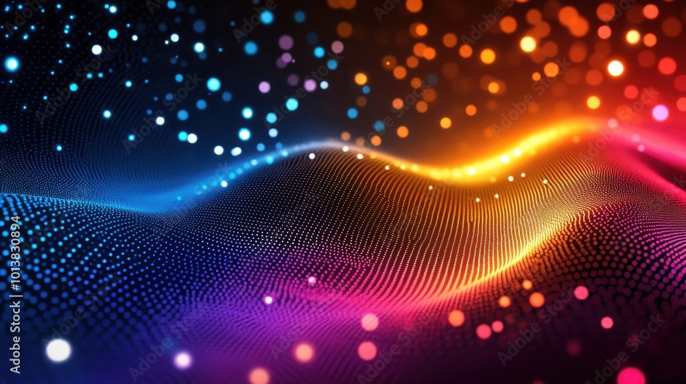 Poster dynamic colorful abstract wave pattern background