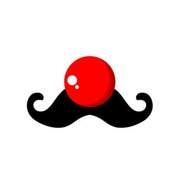 Red nose and mustache illustration
