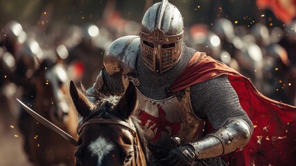 Brave Knight Charging Through the Battlefield