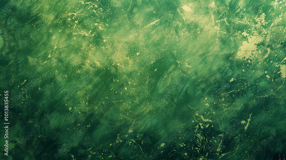 Poster a panoramic background featuring a green abstract grunge texture, creating a dynamic and artistic su
