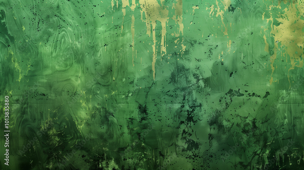 Poster a panoramic background featuring a green abstract grunge texture, creating a dynamic and artistic su
